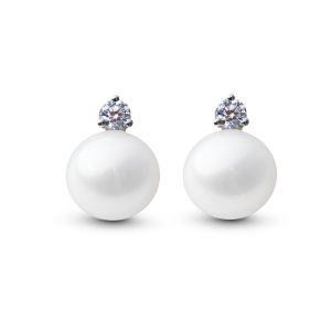 Örhängen pärla och diamant