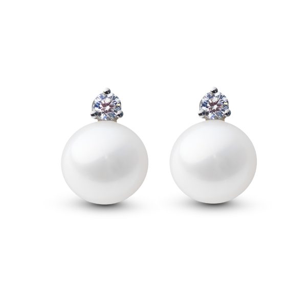 Örhängen pärla och diamant